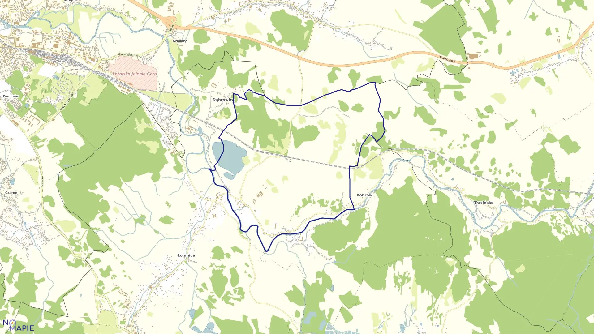 Mapa obrębu WOJANÓW w gminie Mysłakowice